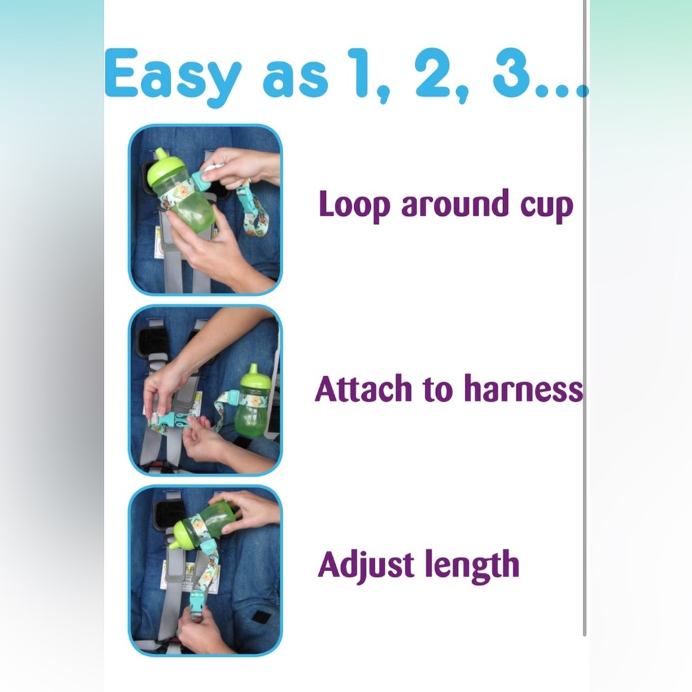 Water Bottle Leash Stroller Strap Sippypal Toy Saver Strap - Picture 13 of 16